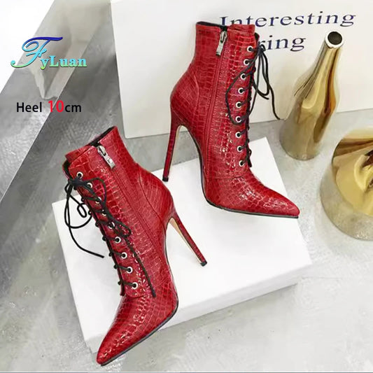 Pointed Stiletto Leather Boots
