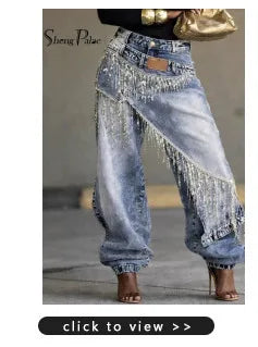 Halter Neck Denim Wide Leg Two Piece Set