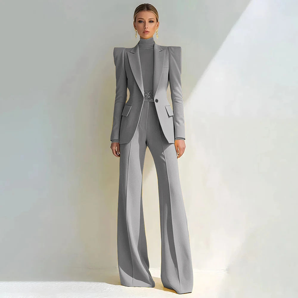 Stylish Double Breasted Two Piece Pantsuit for Women