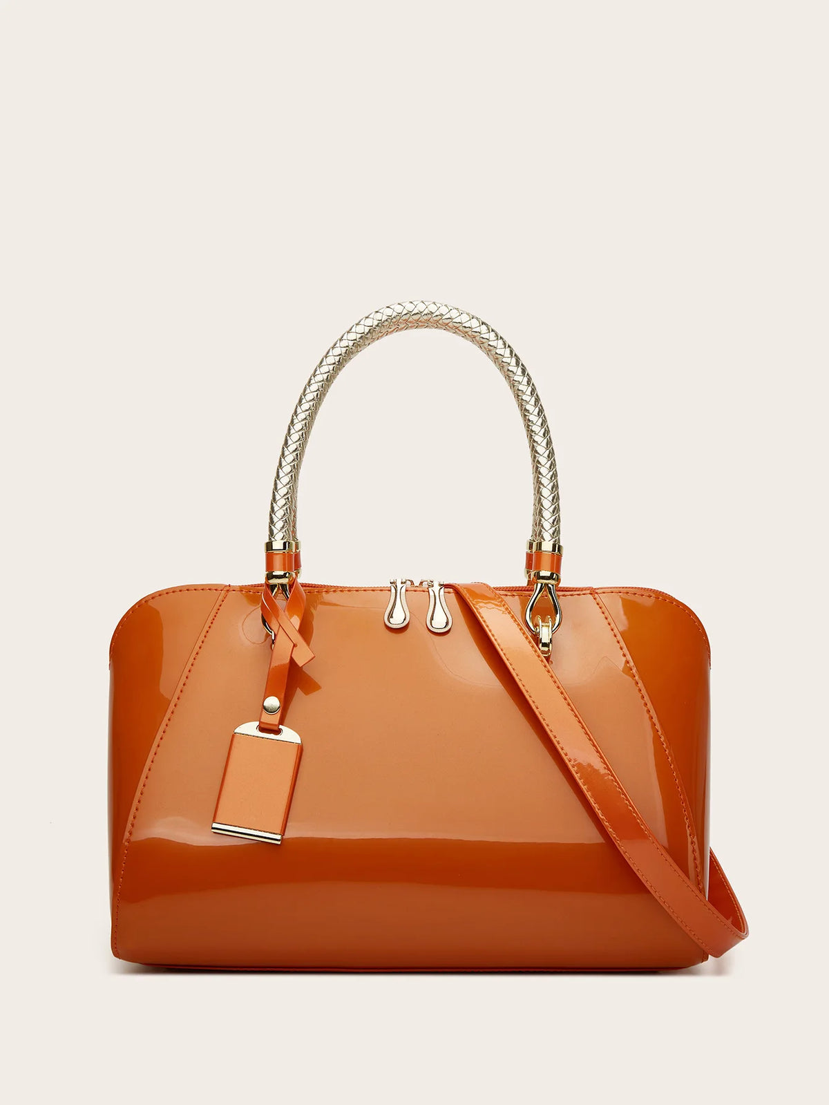 ABQP New Women's Handbag Luxury Brand Fashion Patent Leather Women's Shoulder Bag Large Capacity Boston Women's Bag High Quality