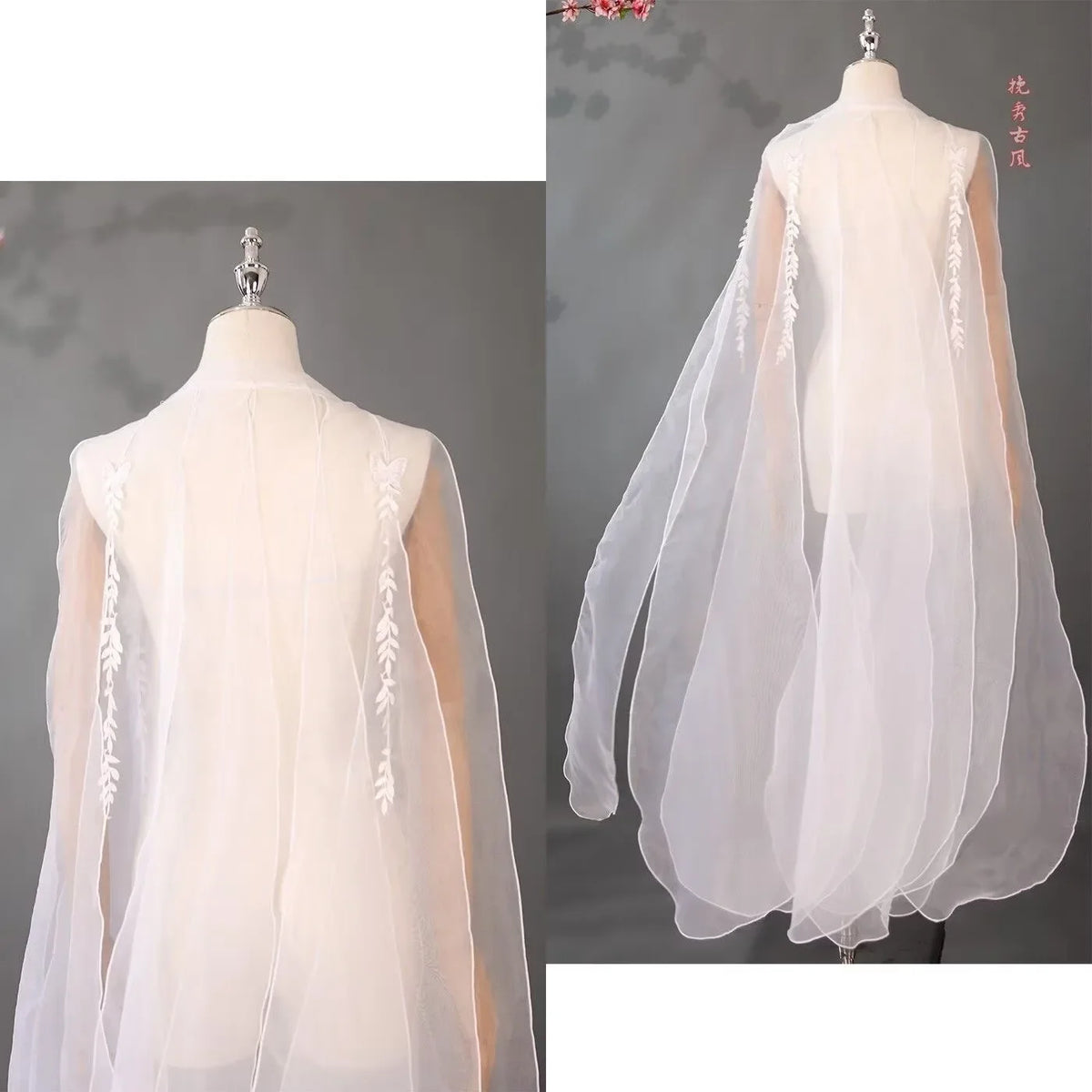 Elegant Fairy Tulle Hanfu Shawl Cape Costume for Women