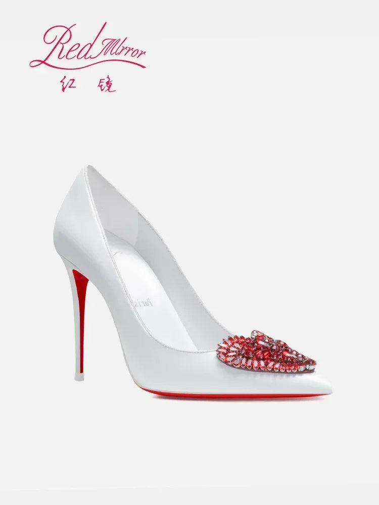 Pointed Toe Rhinestone Stiletto High Heels for Women