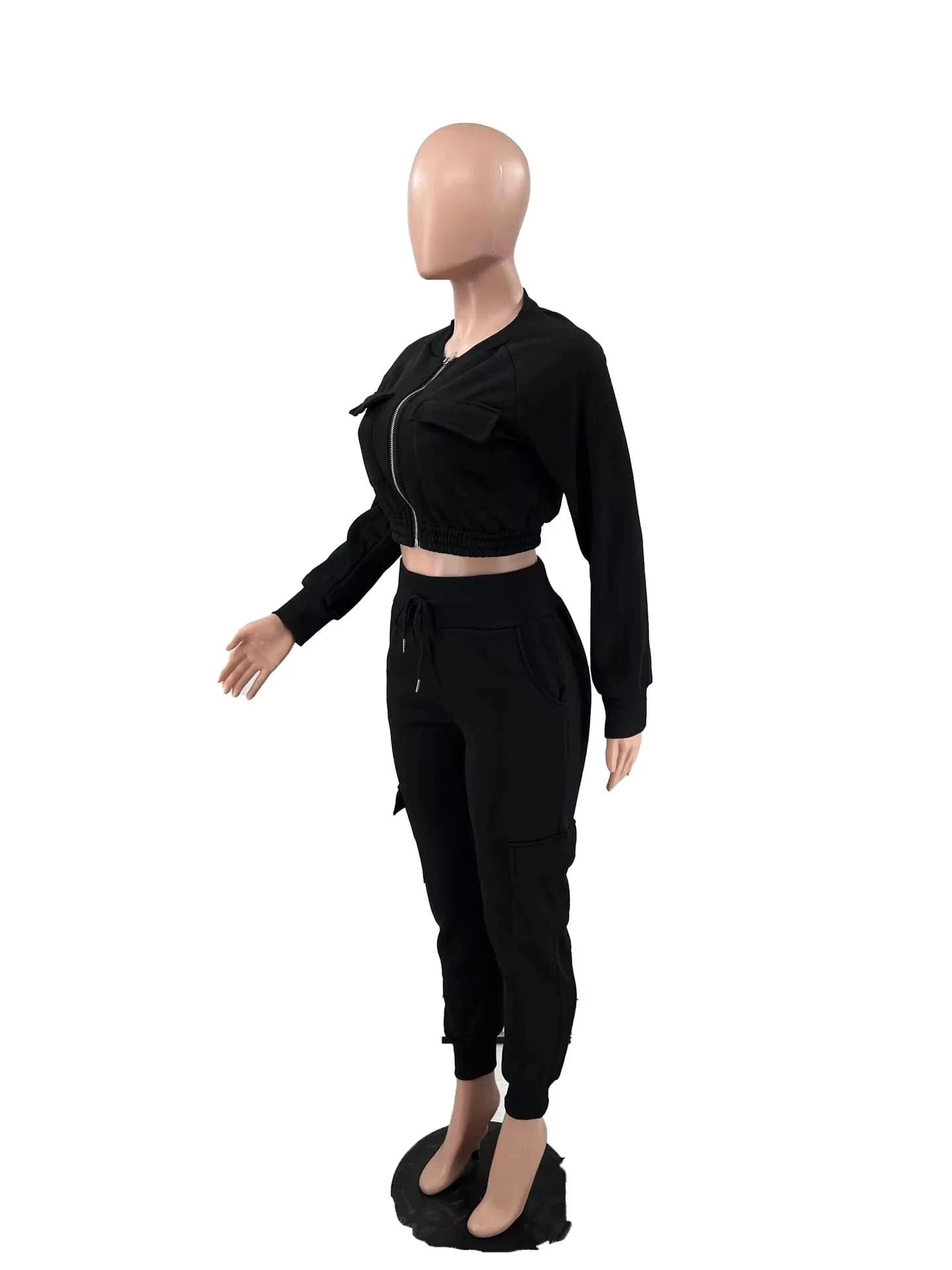 Winter Autumn Cargo Pants Outfit Set Sexy Women Two Pieces Elegant Club Matching Set Lady Casual Tracksuit