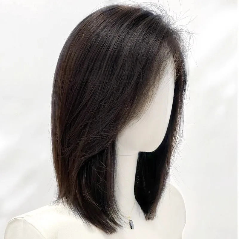 Dark Chocolate Brown Straight Lace Front Wig for Women