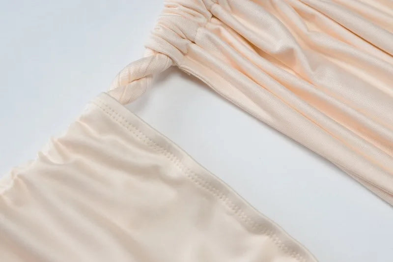 BOOFEENAA Asymmetrical Ruched Backless High Split Long Dresses 2025 Woman Summer Dress Elegant Sexy Vacation Outfits C70-FD75