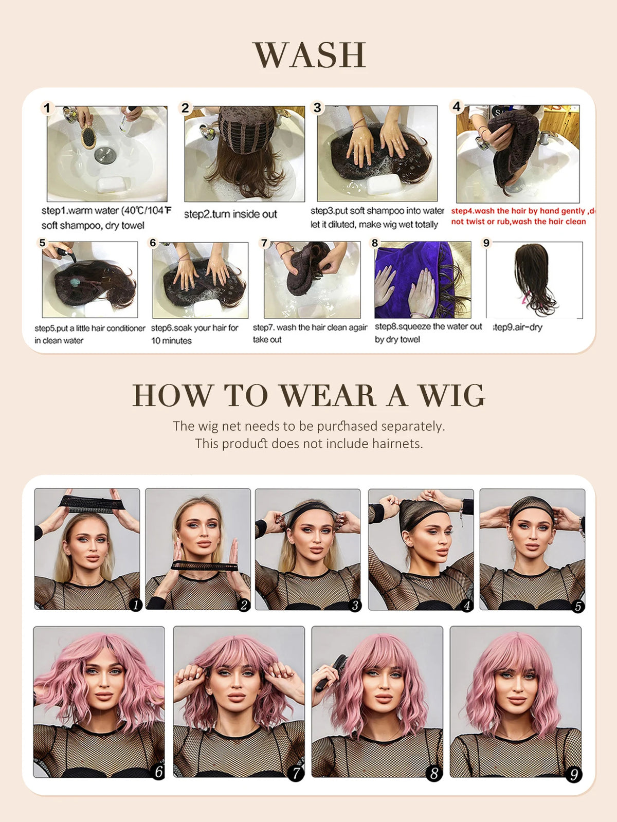 Pink Purple Ombre Curly Synthetic Wig With Bangs for Women