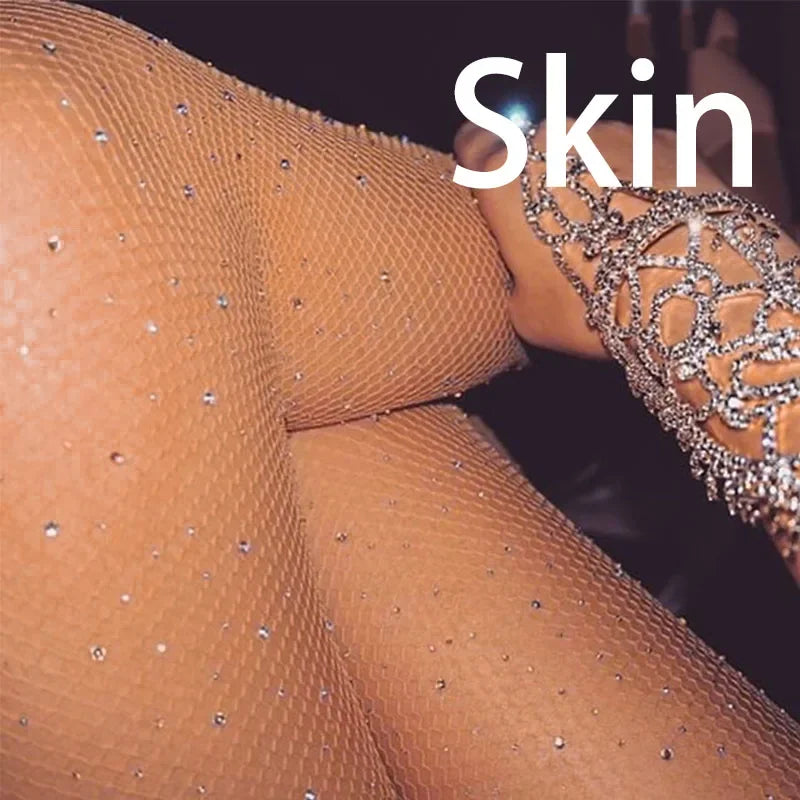 Stylish Rhinestone Mesh Fishnet Pantyhose for Women