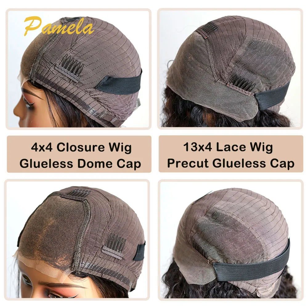 300% Density 13x4 Water Wave Transparent Lace Front Glueless Wig Human Hair Ready To Wear 4x4 Lace Closure 100% Human Hair wig