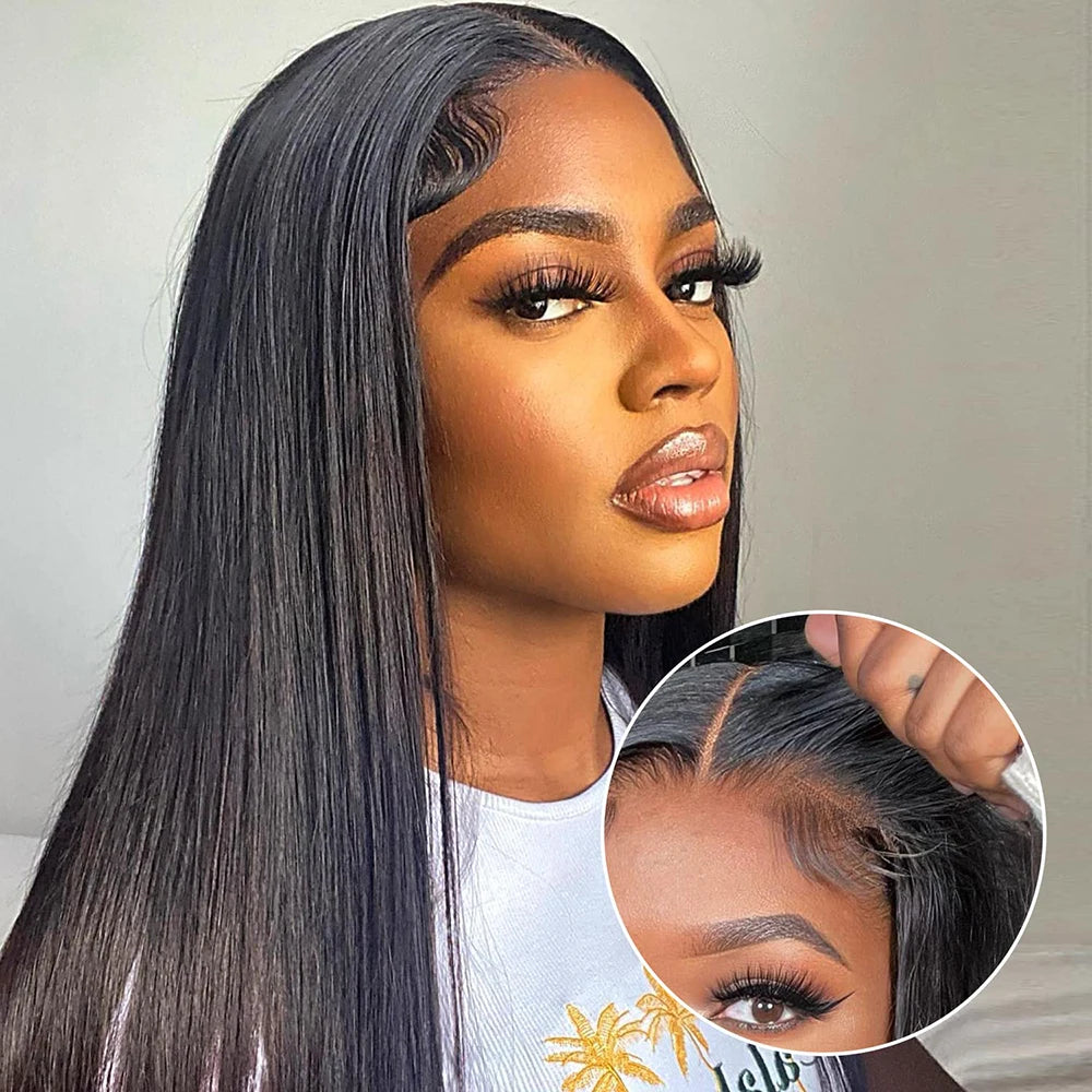 Straight Human Hair Wigs Glueless Wig Human Hair Ready To Wear 5X5 HD Lace Human Hair Lace Front Wig Brazilian Wig On Sale