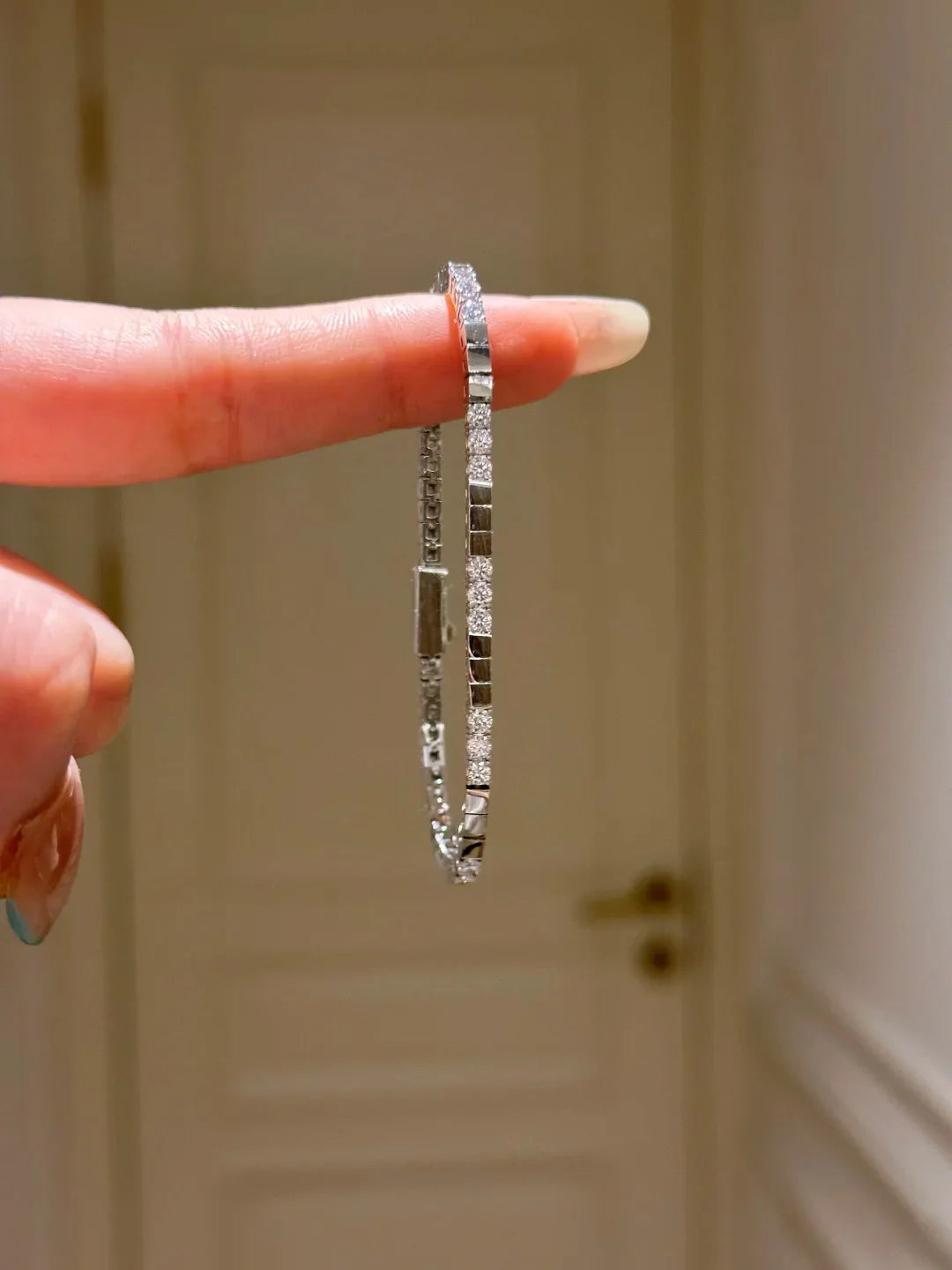 Geometric Cubic Zirconia Tennis Bracelet for Women