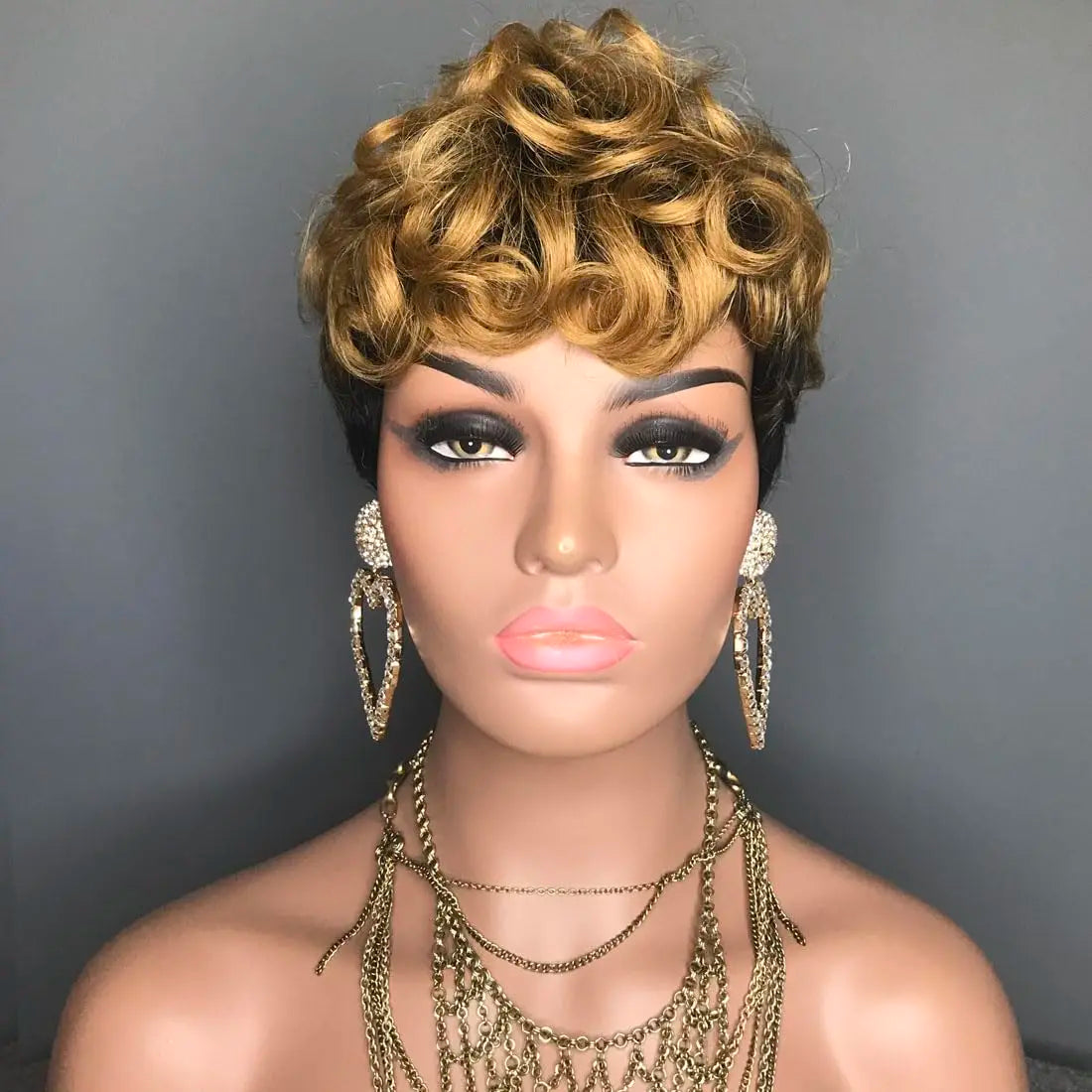 Natural Heat Resistant Curly Synthetic Pixie Wig for Women