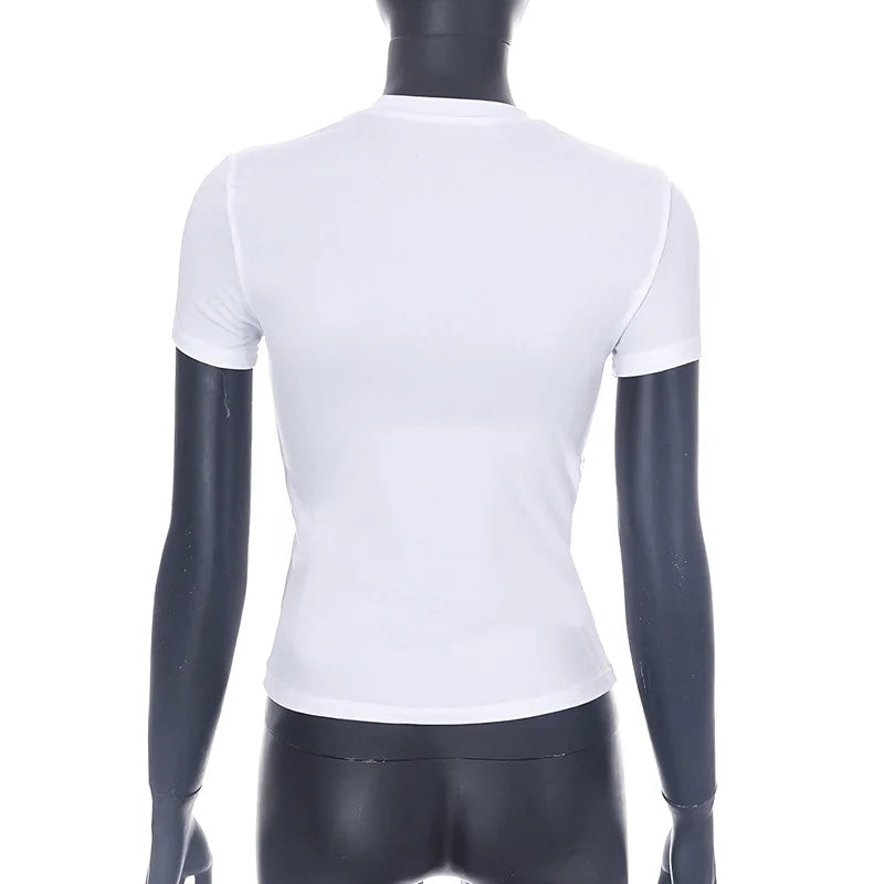Casual Stretchy Short Sleeve O Neck T Shirt for Women
