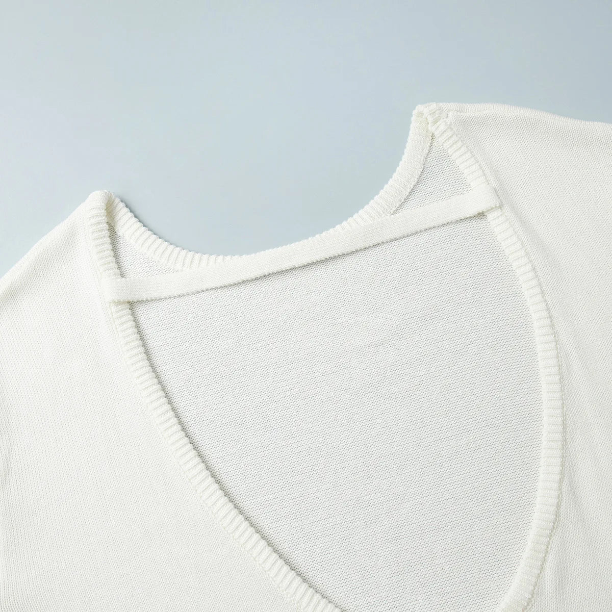 Backless Patchwork Knit Sweater