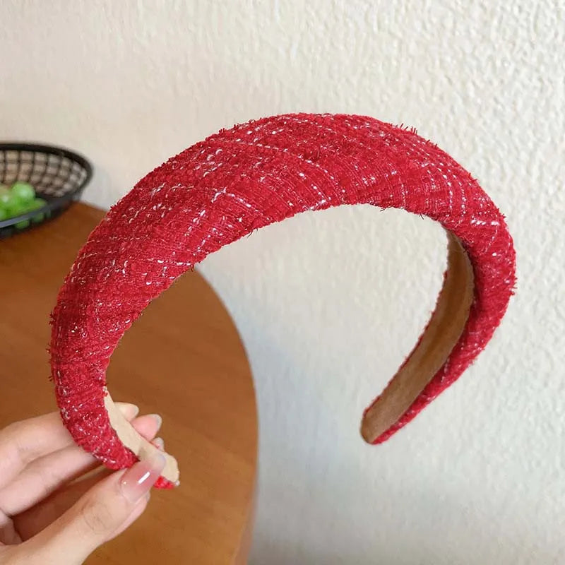 Vintage Red Velvet Padded Headband