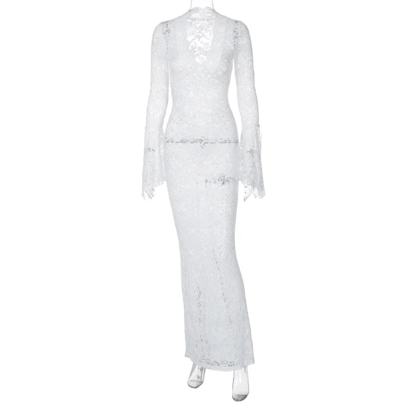 Lace Hollow Maxi Dress