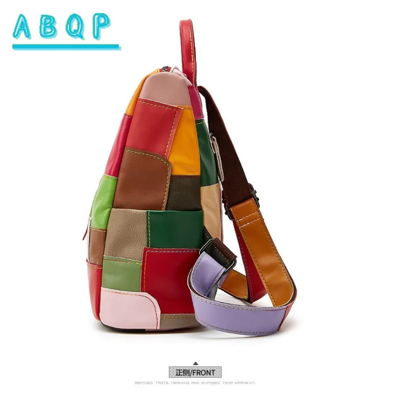 Large Capacity Internal Backpack Fashion Color Splicing Irregular Backpacks Outdoor Daily Handbag Casual Female Bag