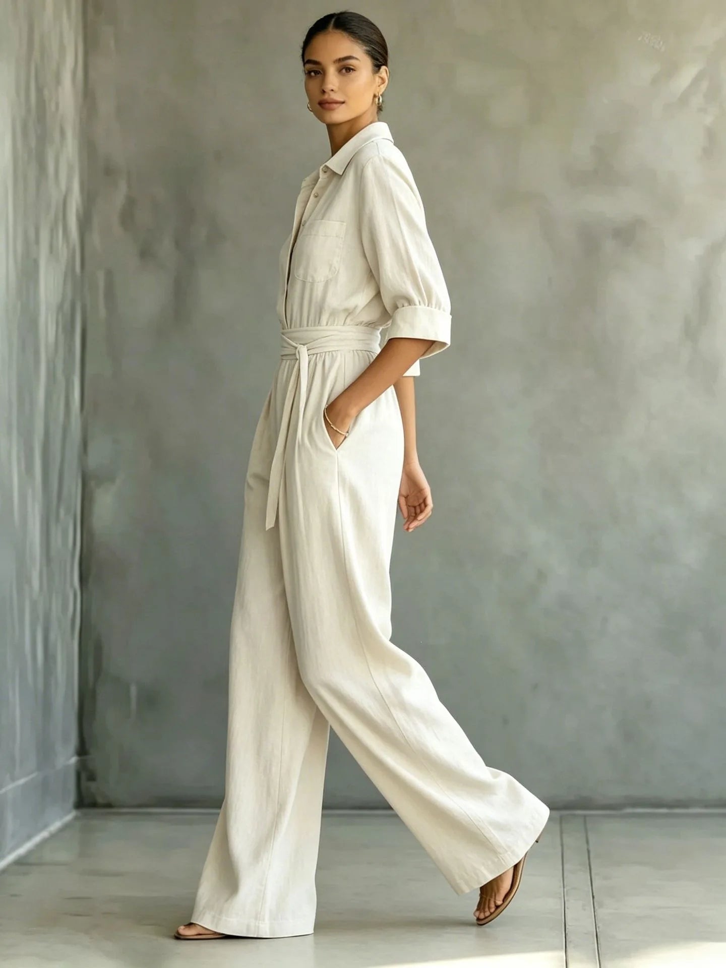 Solid Color Casual Loose Jumpsuit for Women Summer Vacation Streetwear