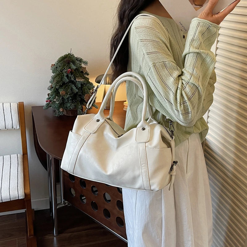 Practical Pure Color Vegan Leather Shoulder Crossbody Bags for Women