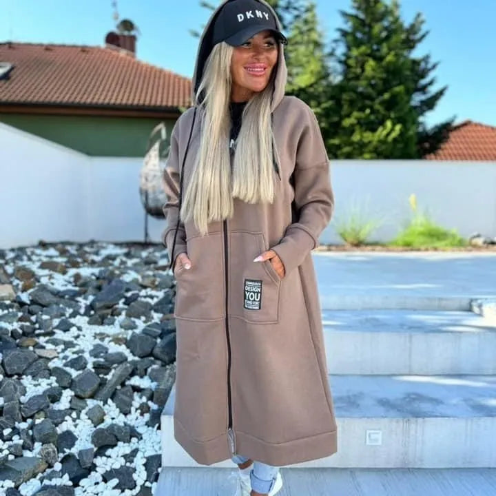 Relaxed Knit Hooded Jacket