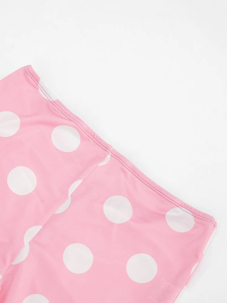 Chic Polka Dot Print Elastic Three-Piece Set for Women