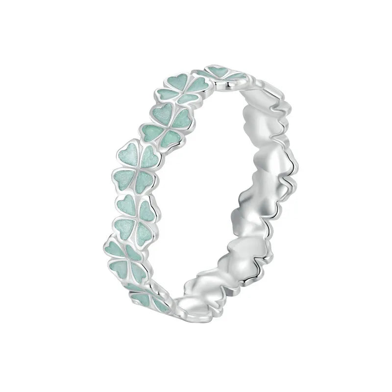 Four Leaf Clover Sterling Silver Ring