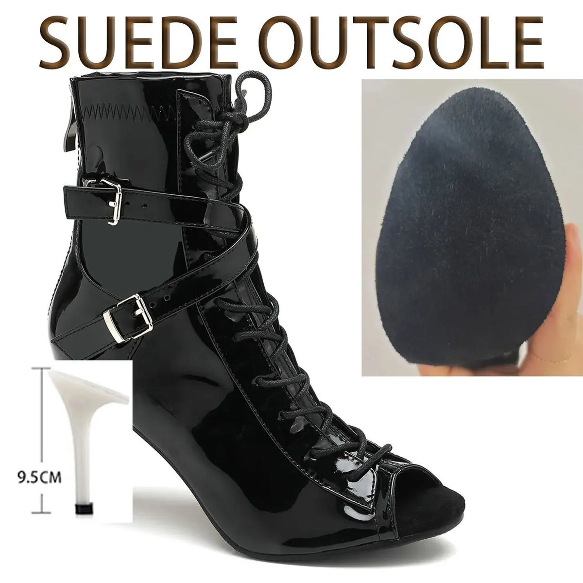 Lace Up High Heel Jazz Dance Ankle Boots for Women