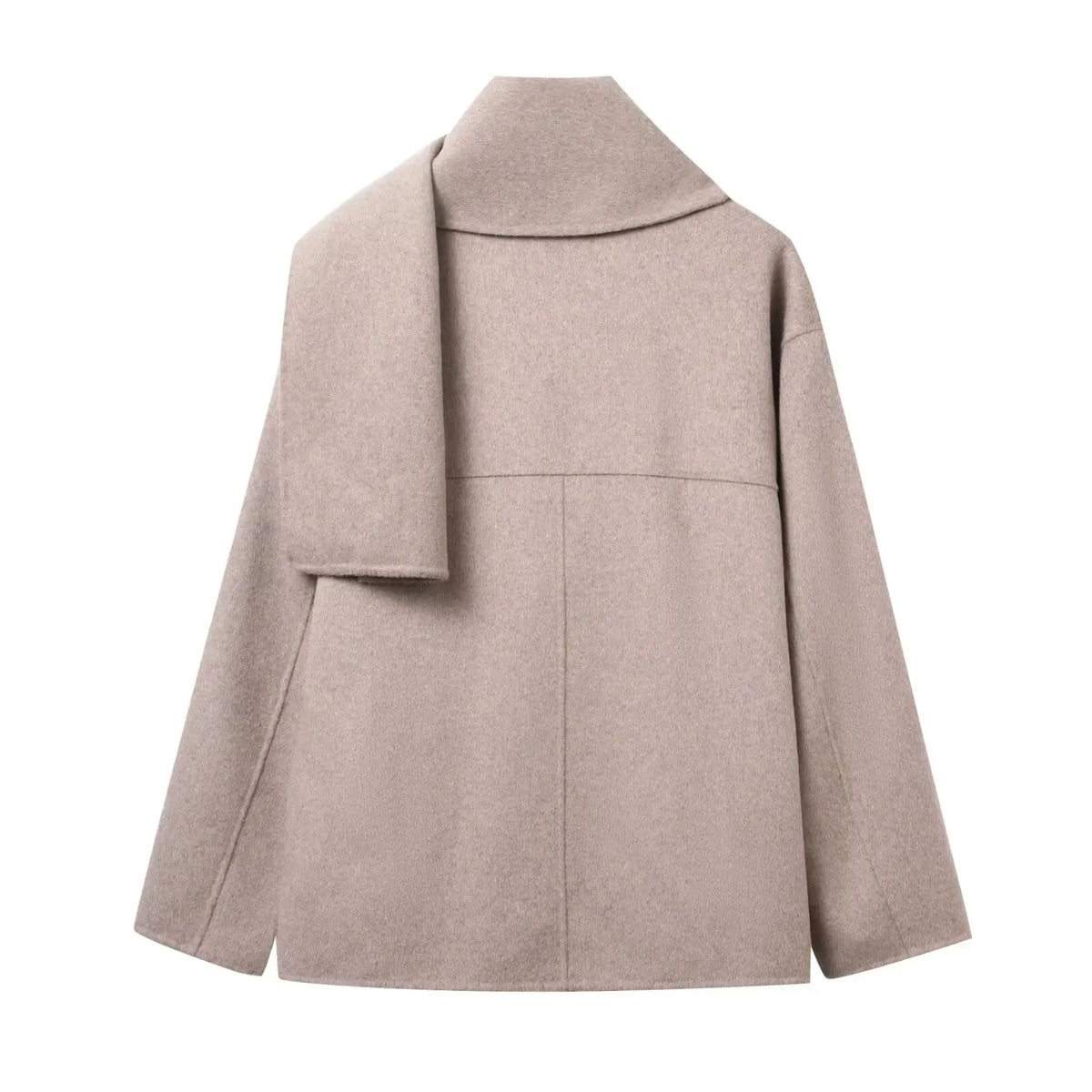 Classic Long Trench Coat With Detachable Scarf for Women