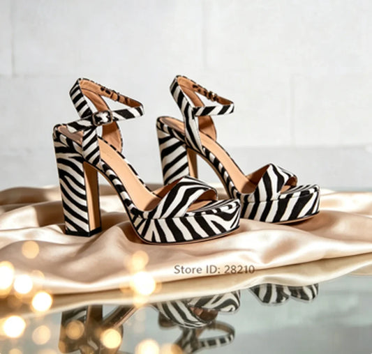 Leopard Print Platform Sandals