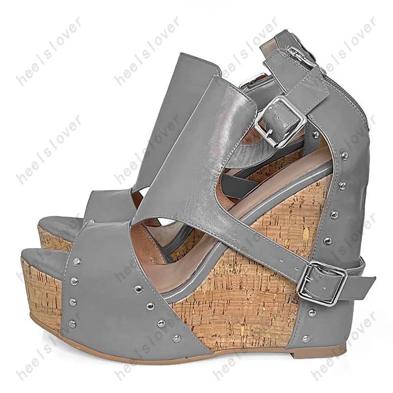 Super High Platform Open Toe Wedge Sandals For Women