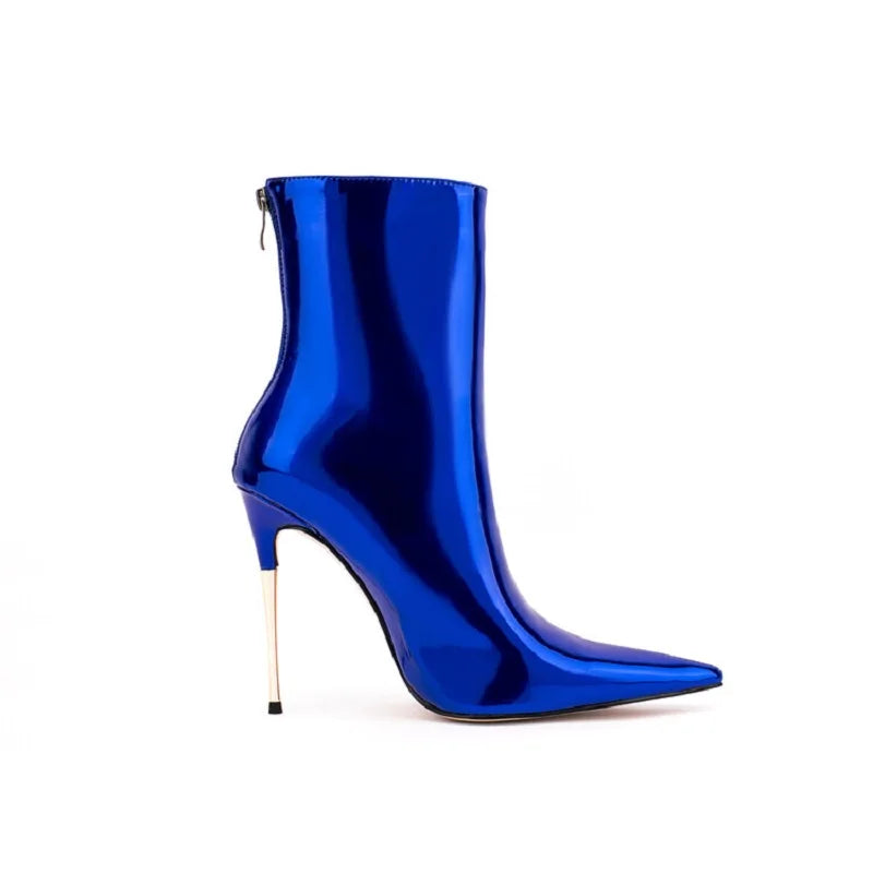 Glam Shiny Back Zipper Over The Knee Boots for Women