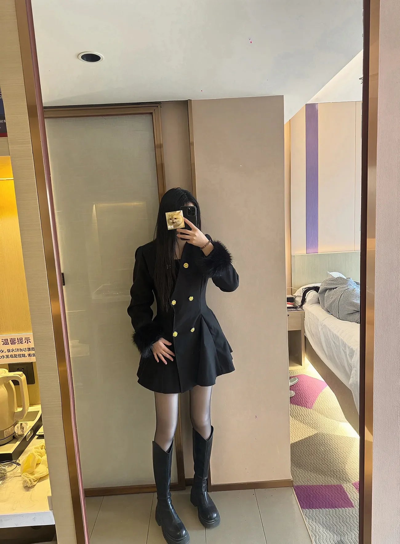 New Elegant Small Fragrance Celebrity Loose Coat Moda Woolen Winter French Style Vintage Blends Slim Waist Mid-length Outwear