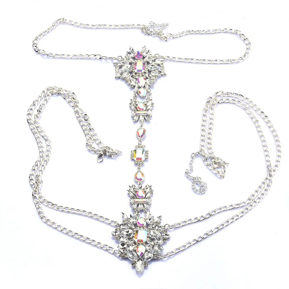 Sparkling Crystal Rhinestone Belly Chain for Women