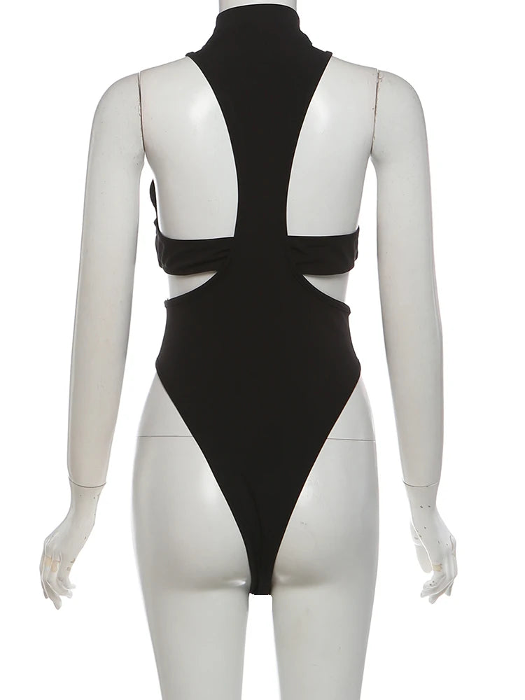 High Stretch Hollow Out Backless Bodysuit for Women