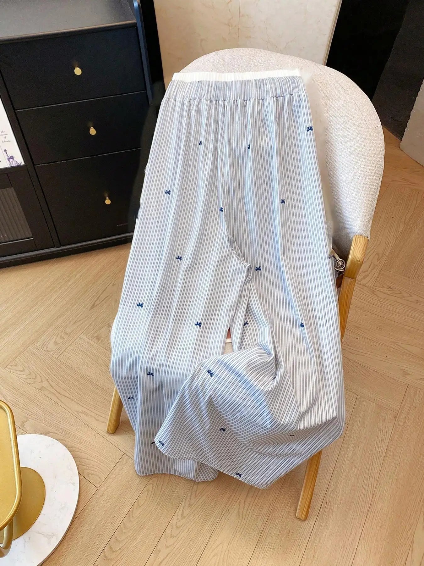Plus Size High Waist Denim Inspired Wide Leg Pants