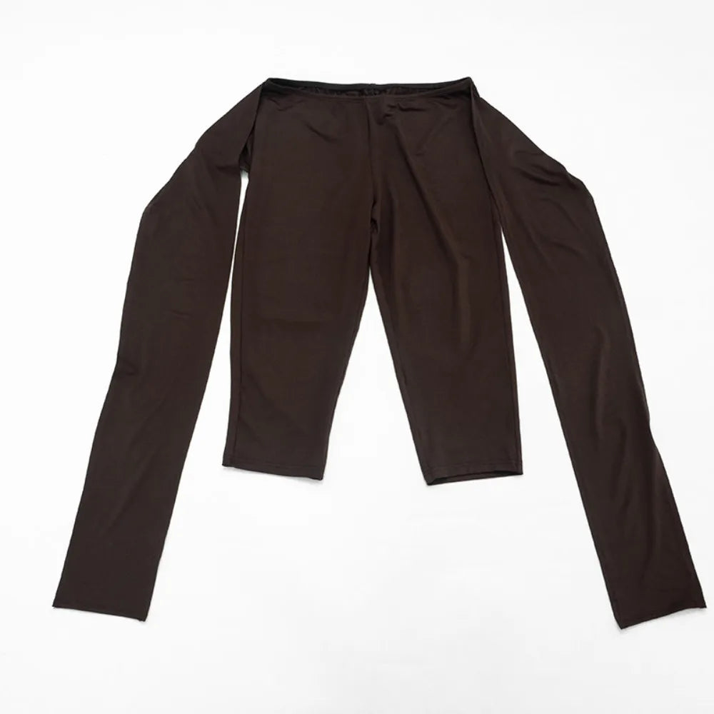 Slash Neck Two Piece Crop Top And Capri Pants Set for Women