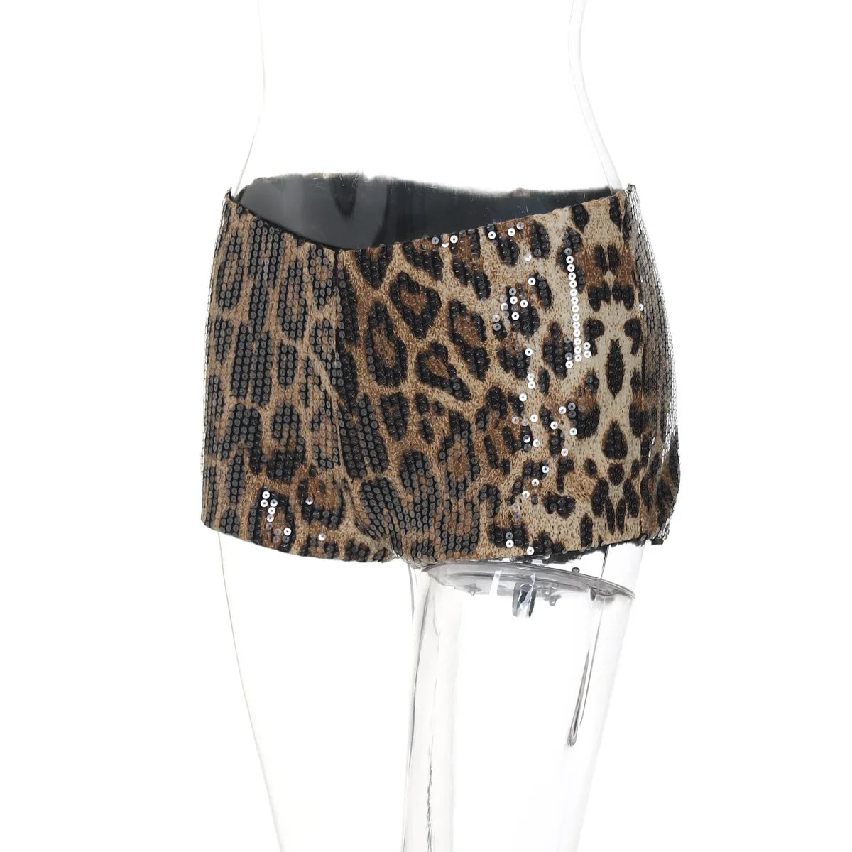 Chic Leopard Print Sequin Three Piece Set for Women