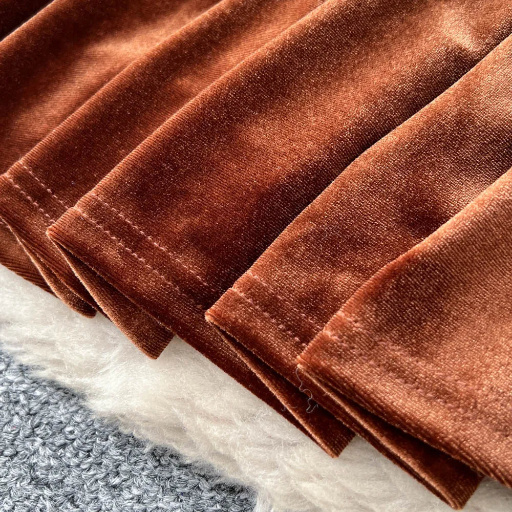 Ruched Velvet Sash Dress
