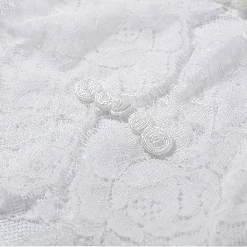 Elegant Lace Trim Two Piece Wide Leg Pant Set for Women