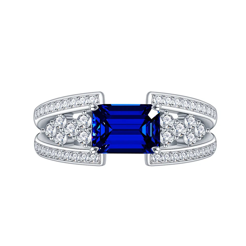 Sapphire Sterling Silver Band Ring