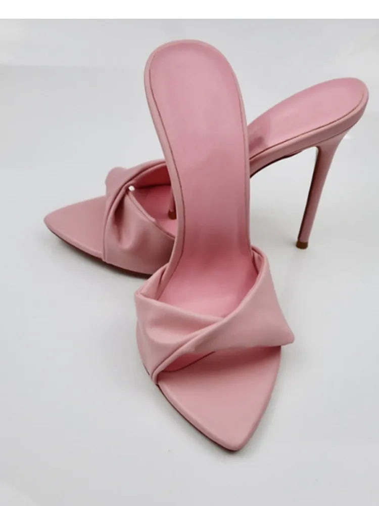Pointed Toe Slim High Heel Wedding Sandals for Women