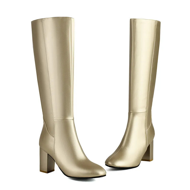 Knee High Platform Boots With Thick Heels for Women