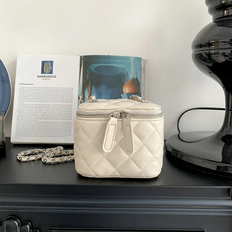 Mini Denim Crossbody Bag with Chain Strap for Women
