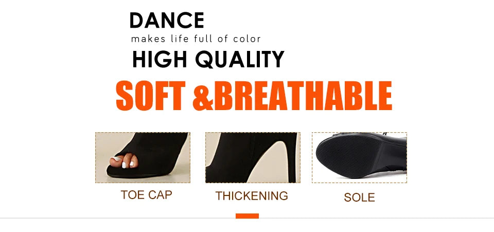 Elastic Stiletto High Heel Knee-High Dance Boots for Women