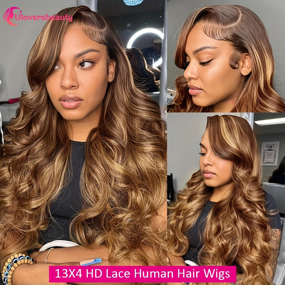 Highlight Body Wave Lace Front Human Hair Wig for Women