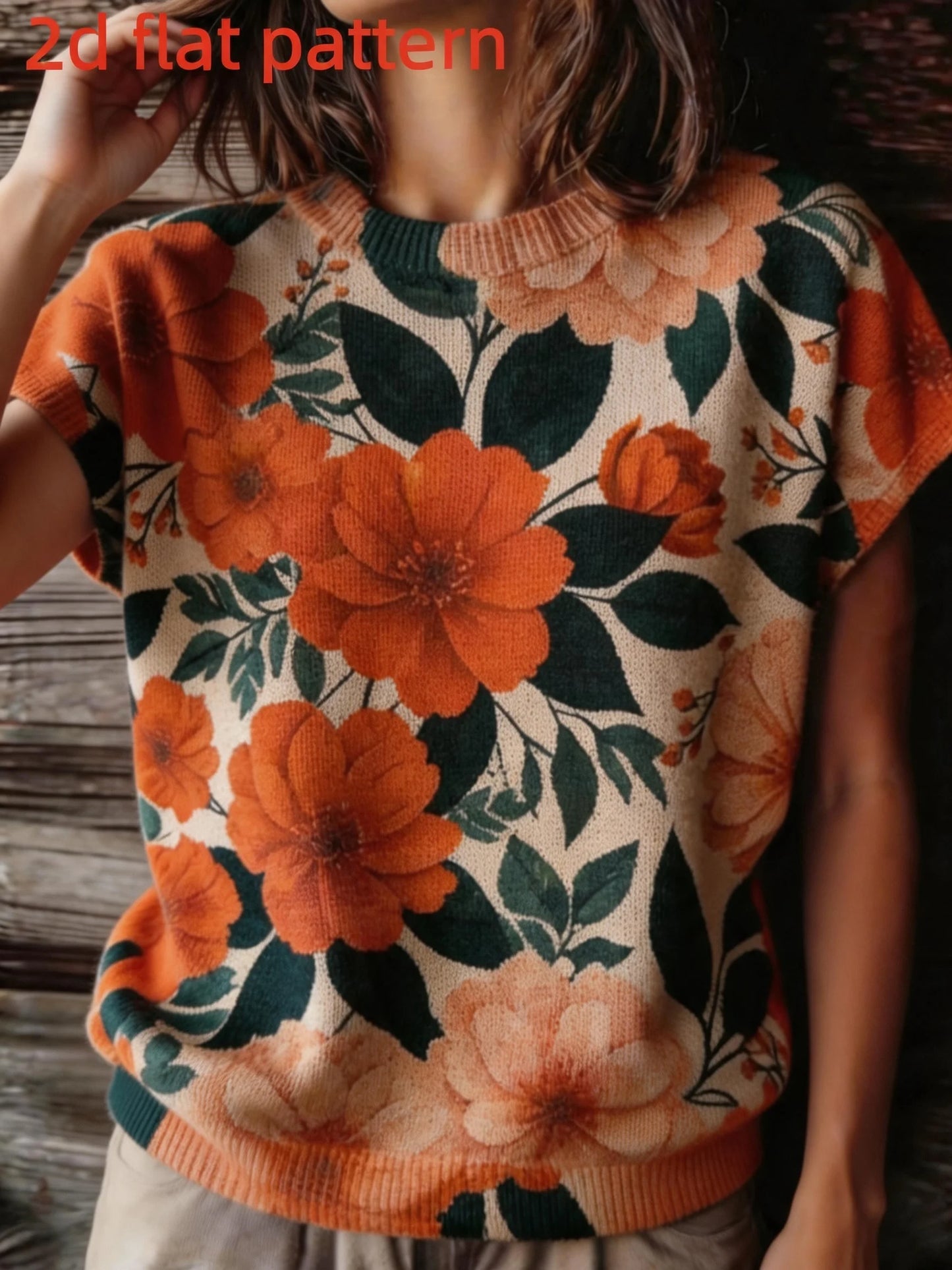 Lightweight Floral Print Round Neck Sleeveless Top for Women