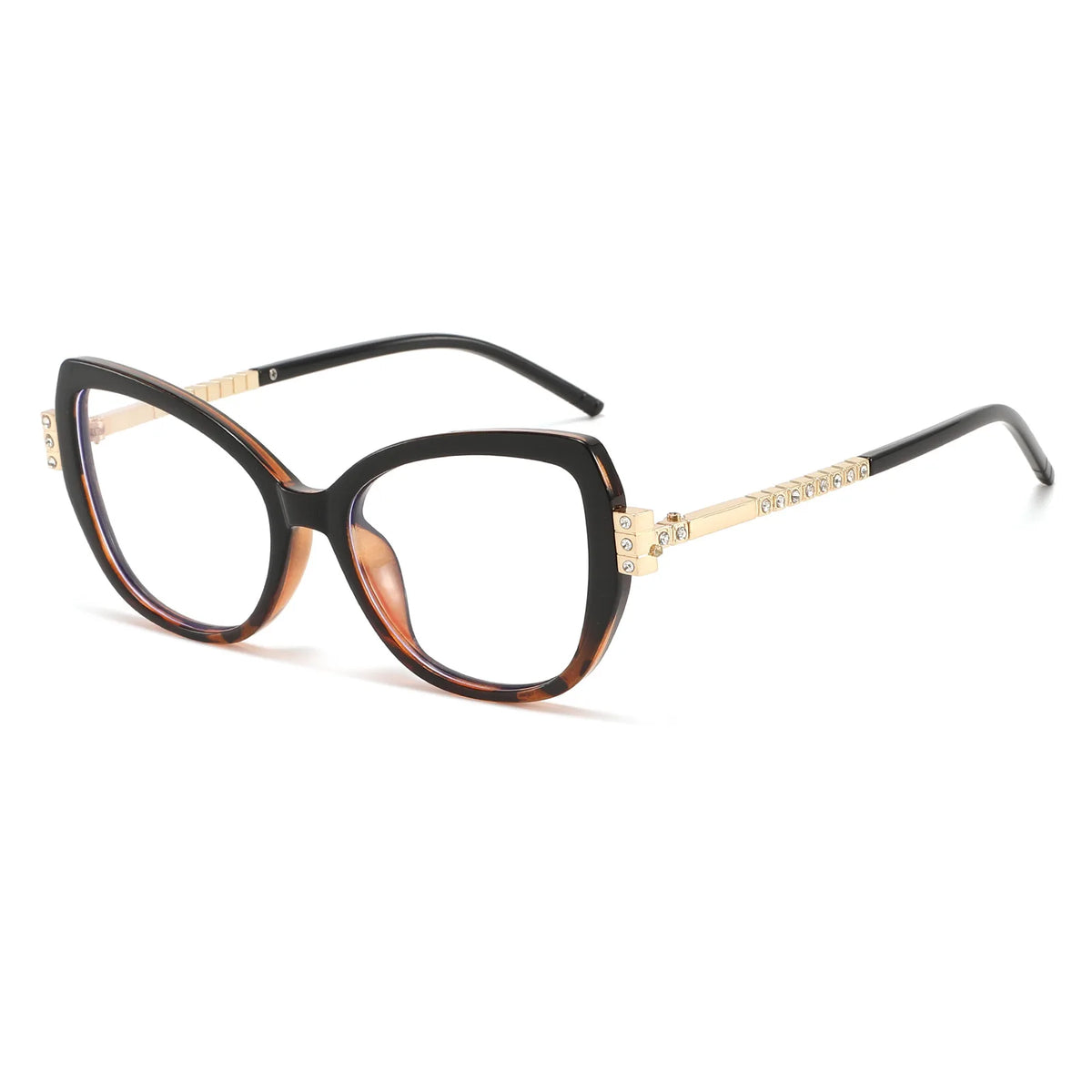 Black Cat Eye Rhinestone Anti Blue Light Reading Glasses for Women