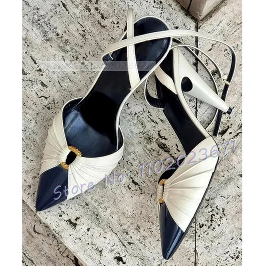 Pointy Toe Metallic Ring Sandals