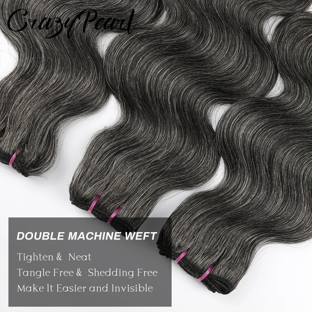 Salt And Pepper Body Wave Human Hair Bundles for Women