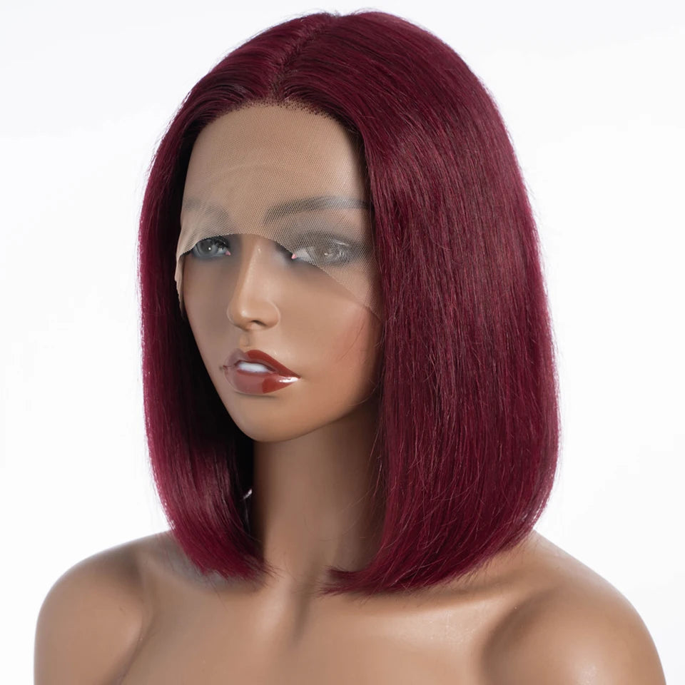 Short Blonde Straight Pixie Cut Lace Front Human Hair Wig for Women