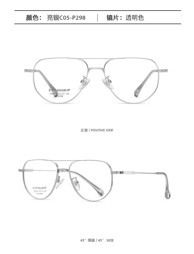 Blue Light Blocking Pilot Metal Reading Glasses For Women